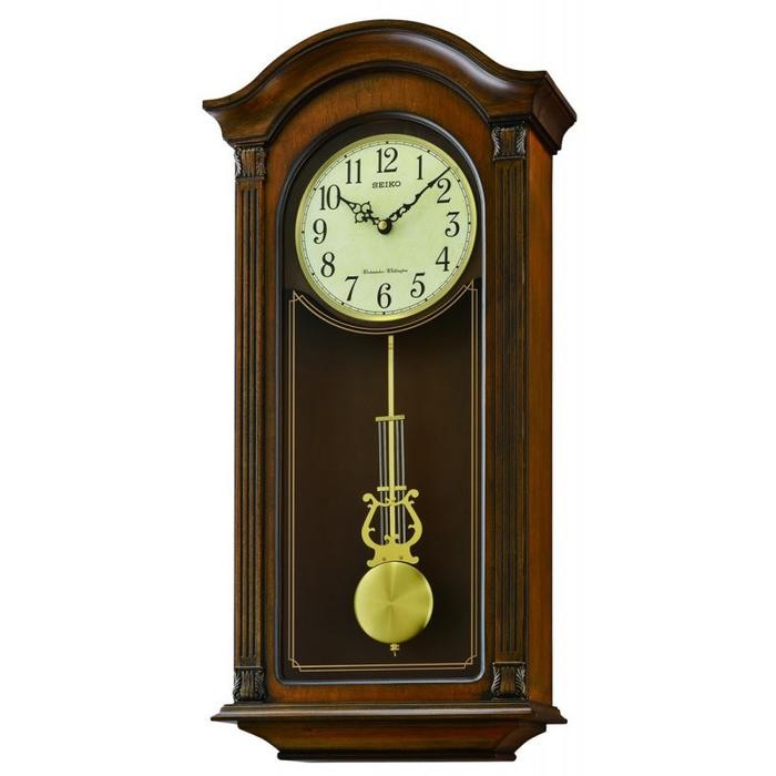 Jam Seiko Qxh066 Wooden Wall Clock Qxh066B Dual Imes Hourly Strike