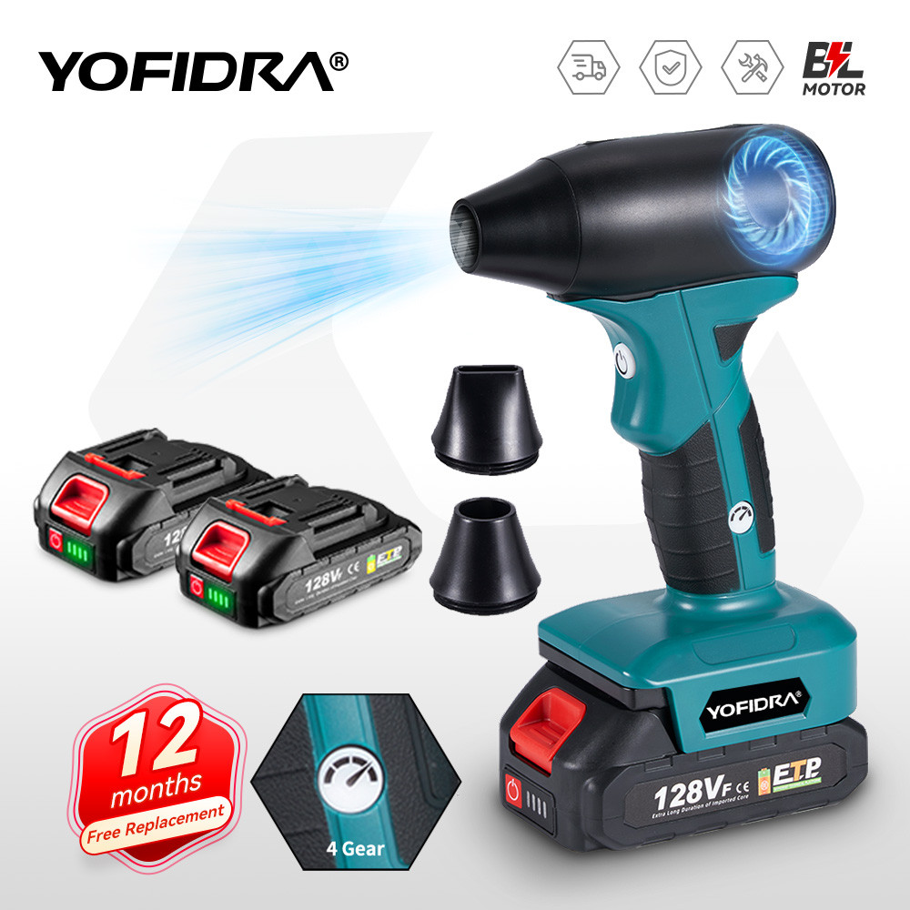 Baru YOFIDRA Brushless Electric Blower Turbo Jet Fan 4 Gears Cordless Efficient Dust Blowing Tool Fo