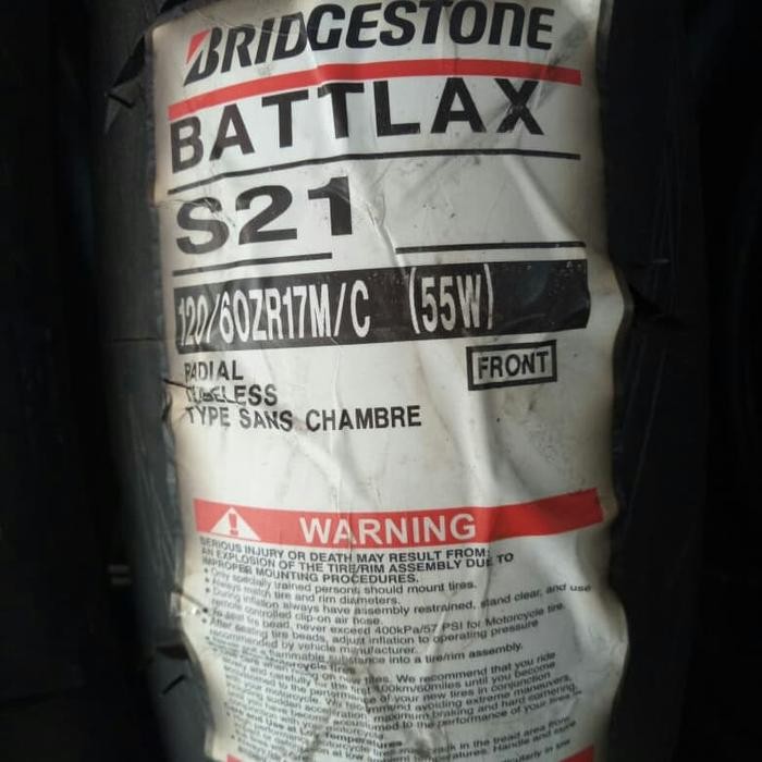BAN LUAR BRIDGESTONE BATTLAX S21 UKURAN 120/60-17 BATTLAX TUBELESS