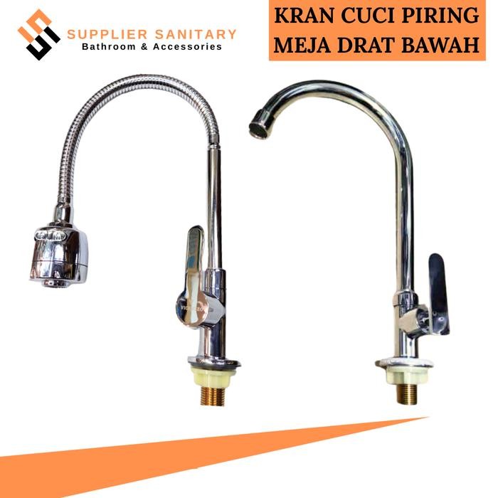 Toto - Kran Wastafel Meja/Kran Cuci Piring Tanam/Kran Angsa/Keran Air