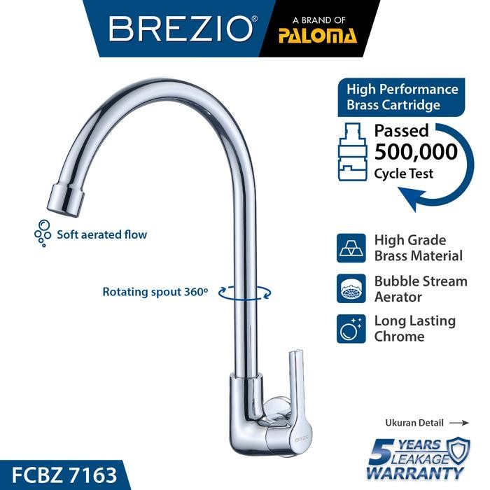 Toto - Brezio Fcbz 7163 Keran Sink Angsa Cuci Piring Dapur Tembok Kran Air