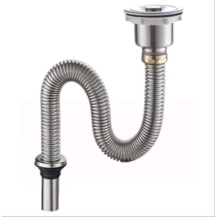 Toto - Paket Afur Dan Selang Stainless Wastafel Sink Bak Cuci Piring Fiorentino Set