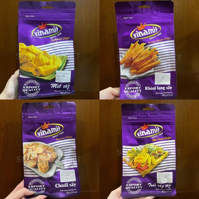 

4ZMI Vinamit Fried Fruit Jackfruit Chips / Mix Fruit Chip / Sweet Potato / Banana- Snack