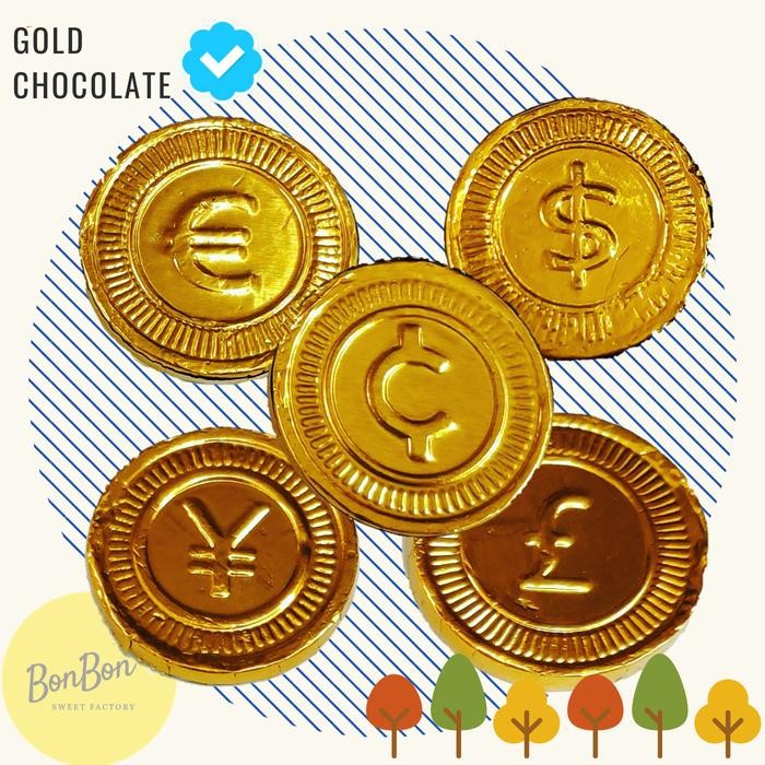 

4ZMI Gold Currency Coin Chocolate / Coklat Koin Emas Mata Uang Cokelat Mas