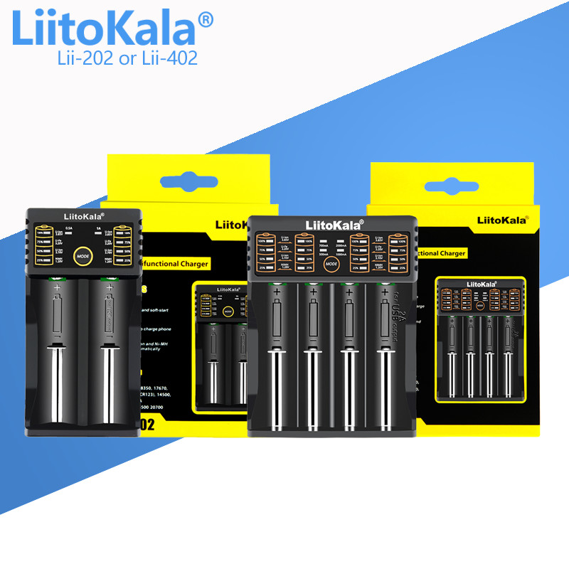 LiitoKala Lii-202 Lii-402 18650 Smart Battery Charger 1.2V 3.7V 3.2V