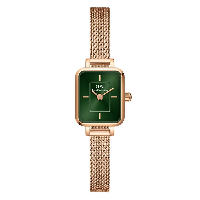 ASLI Quadro Mini Melrose Rose Gold Emerald DW00100648 READY STOCK
