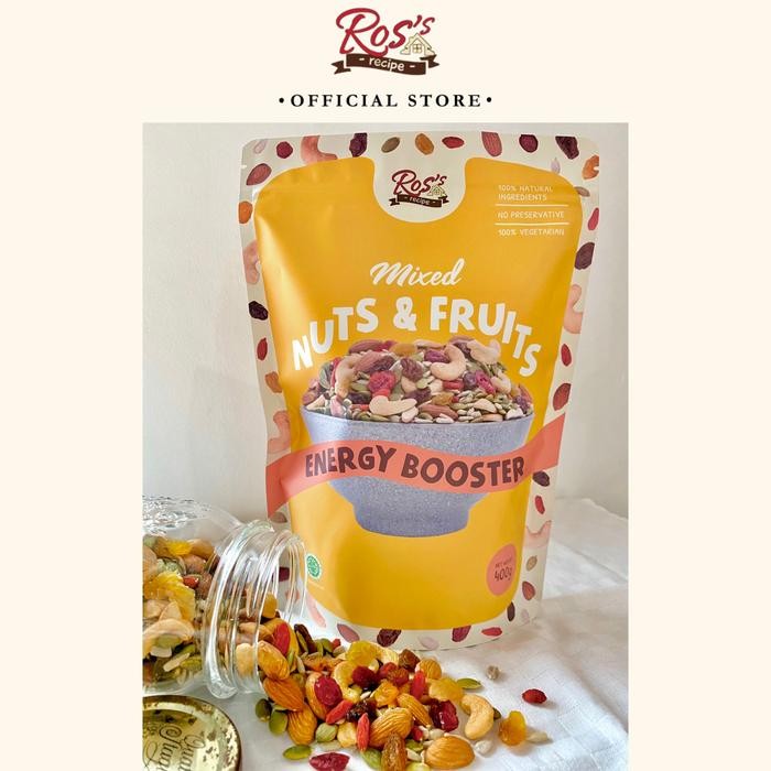 

IOI2 Ros Recipe Mix Nuts & Fruits 400 Gr - Trail Mix Premium - Panggang - Oven