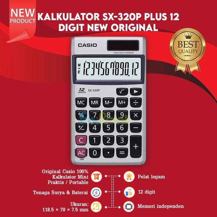 

CASIO SX 320P KALKULATOR SAKU PORTABLE 12 DIGIT CALCULATOR POCKET ORI