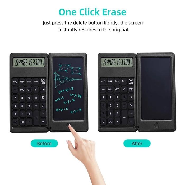 

FOLDABLE MATH KALKULATOR SOLAR DIGITAL WITH ERASABLE LCD