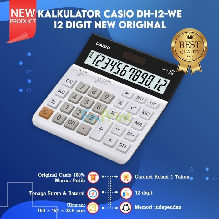 

KALKULATOR CASIO DH-12 BLACK WHITE 12 DIGIT CALCULATOR NEW ORIGINAL