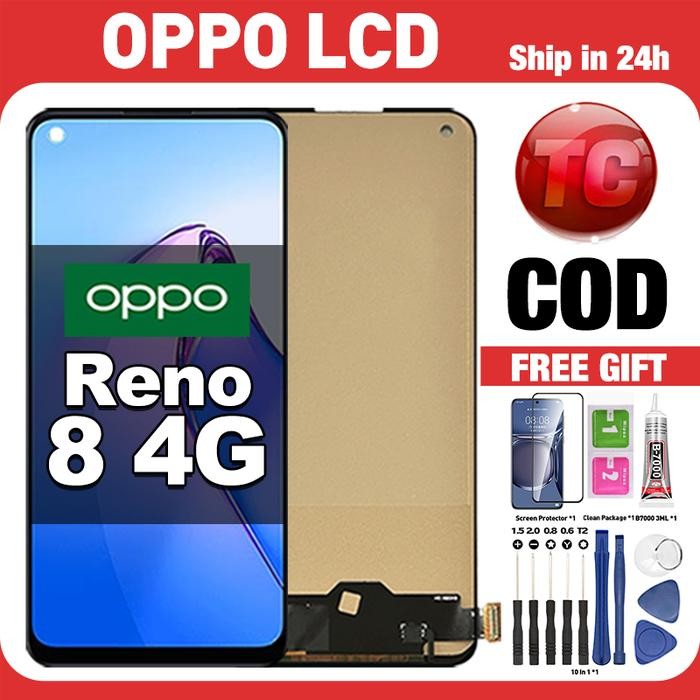 Original Lcd OPPO Reno 8 4G fullset ori asli Layar hp touchscreen Sentuh Versi Tinggi COD