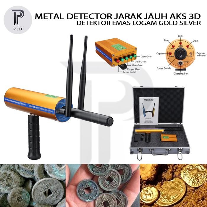 Terpopuler Metal Detector Emas Diamond Silver Gold Aks 3D Range Detektor Logam