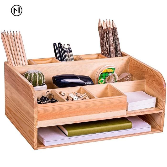 

Stationary Stand Organizer Rak Penyimpan Alat Tulis Pulpen Klip Nota