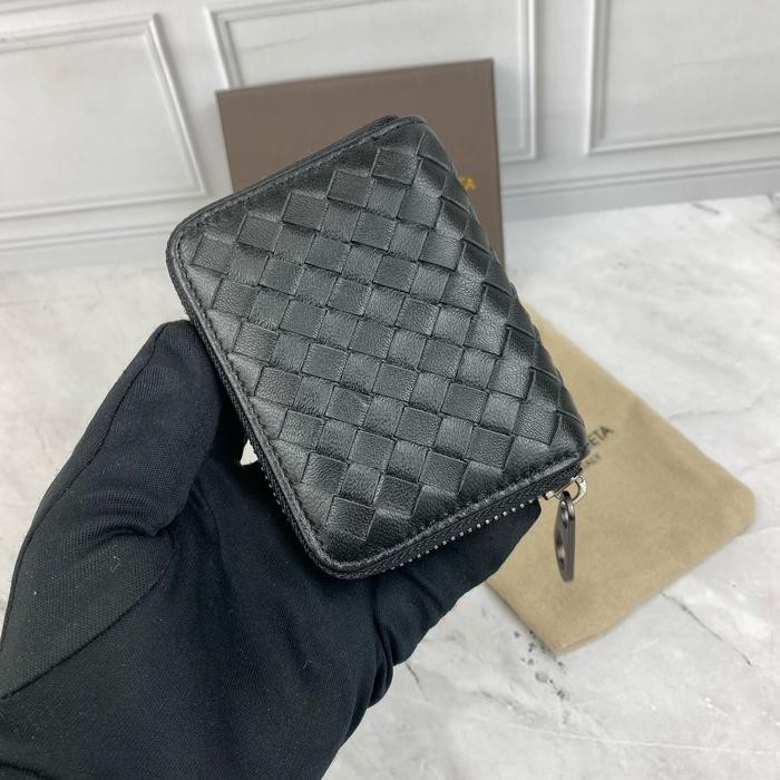 

Card Holder Dompet Kartu B'0 179011 Black Leather Sulam Miror