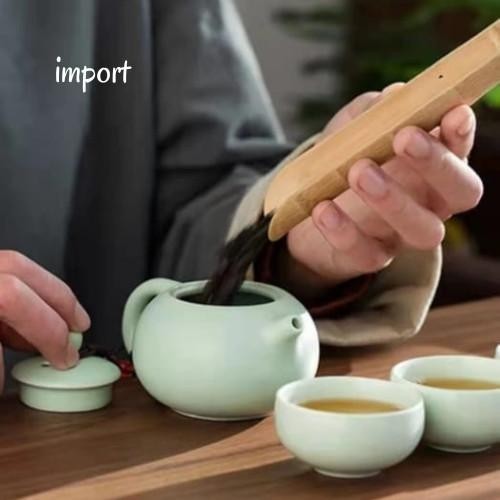 Tehset Putih Teko Keramik Cangkir Keramik / Teh Set Keramik / Alat Teh