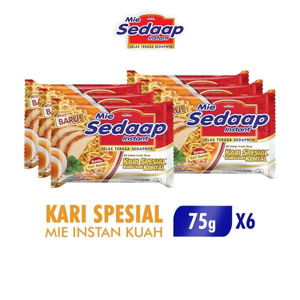 

H48Y Sedaap Mie Instan Kari Kental Special Bag 75G X6