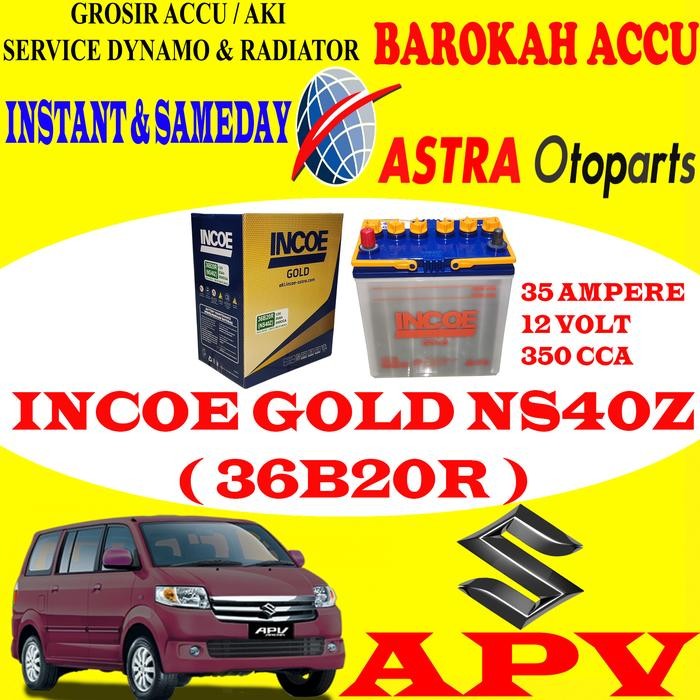 Aki Mobil Suzuki Apv Incoe Gold Ns40Z / 36B20R , 35 Ah