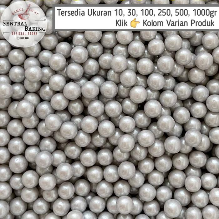 

SPR-182 Sprinkle Mutiara Metalik Silver 6mm (M3-L3) Springkel Perak