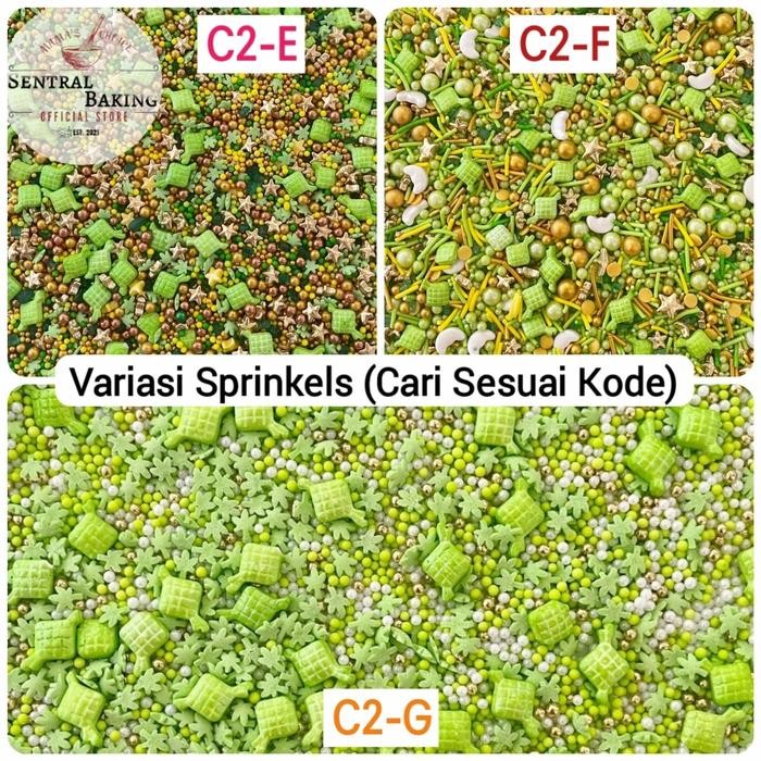 

Sprinkel Bulan Ketupat Hijau Emas 500gr (C2-F)/ Springkel Lebaran Gold