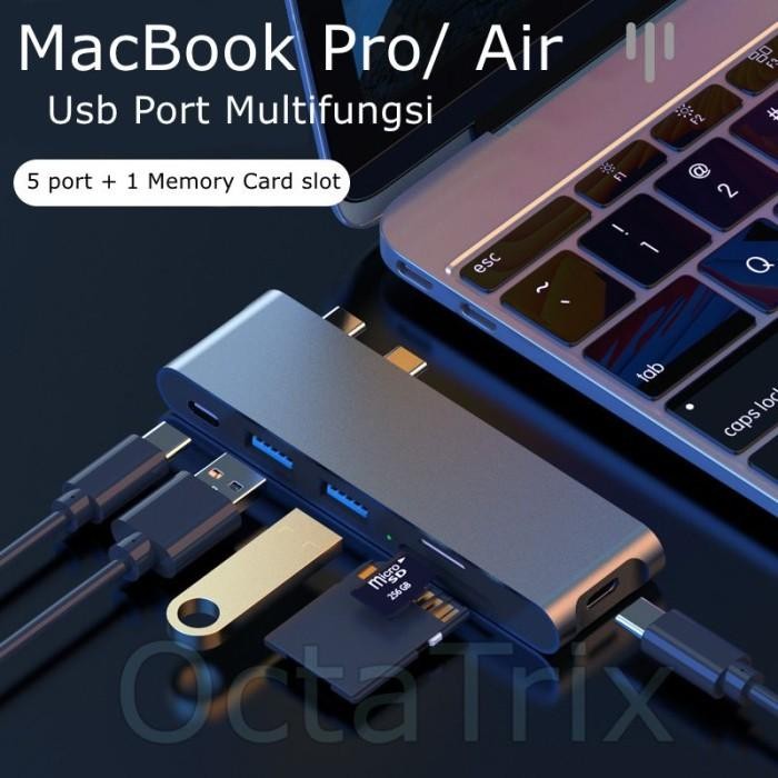 Unik Usb Type C Macbook Hub Multifunction 6 In 1 For Mac Book Pro Air M1