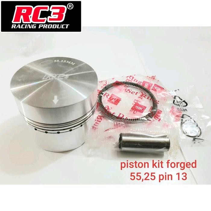 Piston Seher Kit Forging Forged Rc3 Ukuran 55,25 57 57,3 Mm Pin 13 14 + Ring Rik Klip Dan Pen Piston
