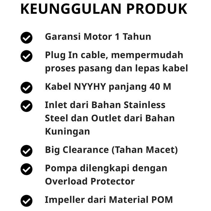 POMPA SHIMIZU SPES 311 KABEL 40 METER 1/2HP / SHIMIZU SUBMERSIBLE PUMP
