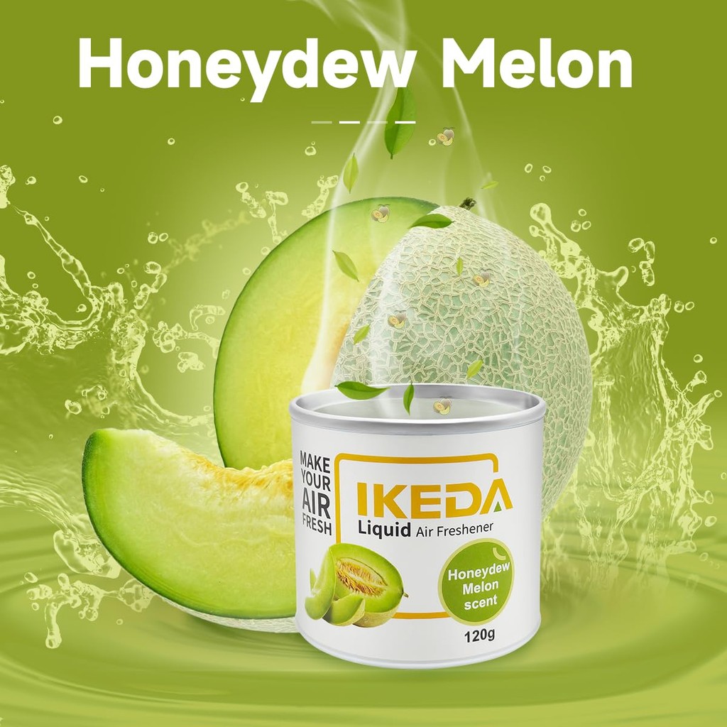 IMPORT Car Air Freshener Honeydew Melon Scent Liquid Cans Odor Elimination Smoke Smell Remover