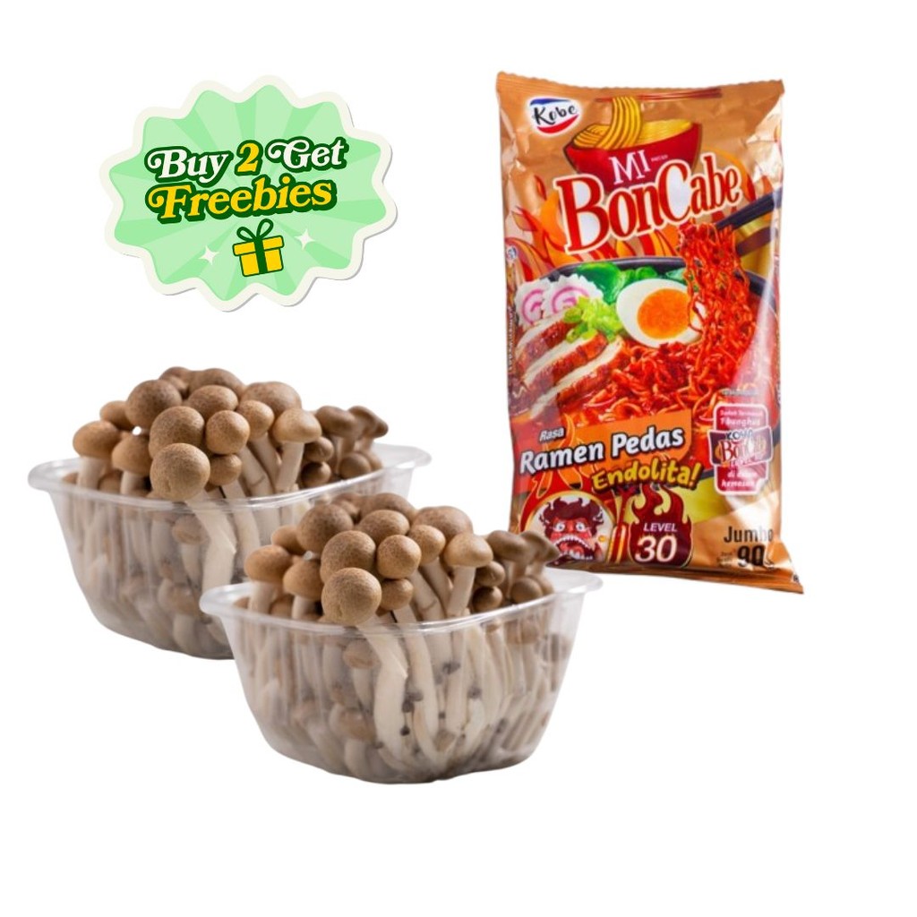 

Bundle 2 Jamur Shimeji Coklat Free Kobe Mi Boncabe Impor 1 pack