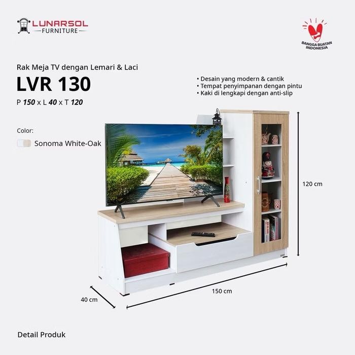 Meja Tv / Rak Tv / Rak Bawah Tv Nimalis Aesthetic Ruang Tamu Lvr-130 Panel Furniture