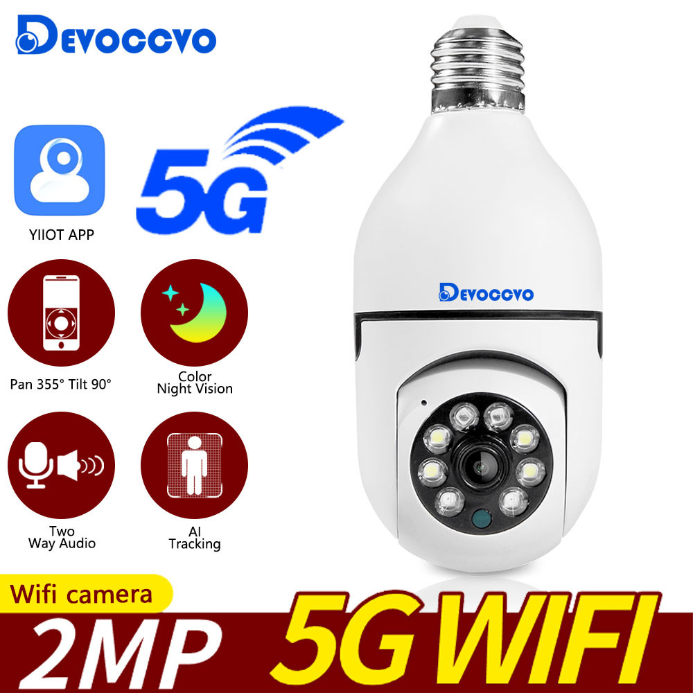 2MP FHD Wifi Camera 5G E27 Indoor Surveillance Ip Baby Monitor