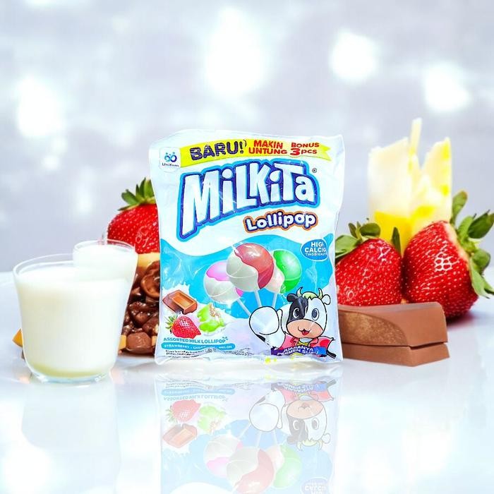 

LOLIPOP DIBUAT PAKE SUSU ASLI: MILKITA LOLIPOP ZAK PERMEN LOLIPOP PENUH KEBAIKAN GIZI BUAT TULANG