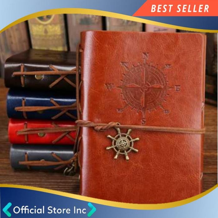 

Buku Catatan Agenda Binder Diary Kerja Cover Sampul Kulit Elegan Retro