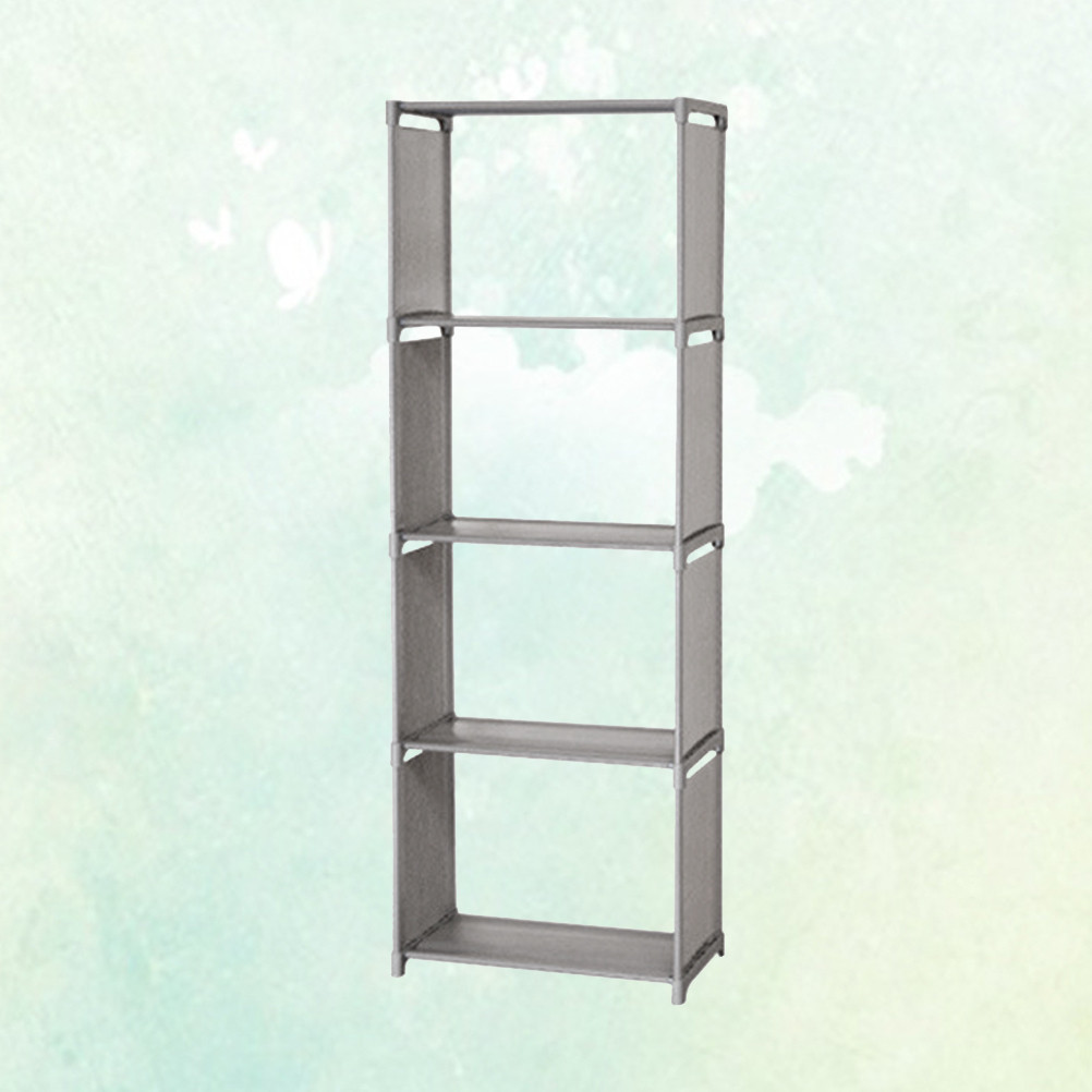 Book Shelves Wooden Bookshelf Display Rack Standing Kitchen Storage Holder Fall The Ground Magazine 