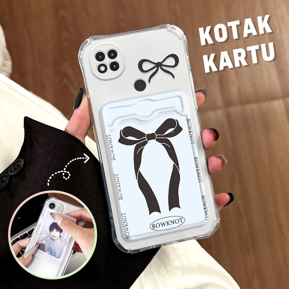 Casing Hp Untuk Xiaomi Redmi 9C 10A Anti Jatuh Tempat Kartu Soft Cassing Card Holder Softcase Bow 10