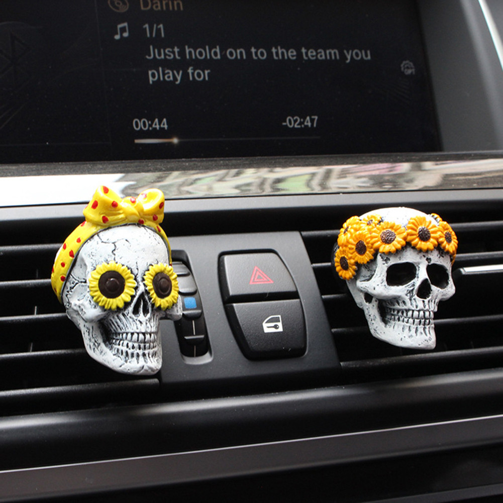 Ghost Head Aromatherapy Freshener Clip Pendant Set Resin Car Interior