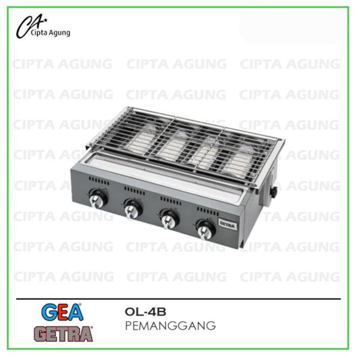 Getra Ol-4B Kompor Panggangan Tanpa Asap Gas 4 Tungku Bbq Burner