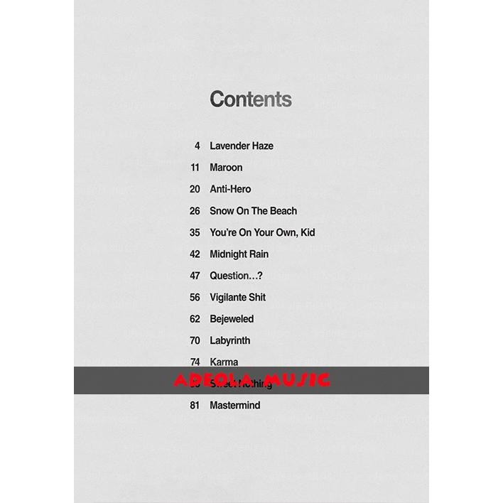 Buku Piano Artis Personal / (PPE-195) TAYLOR SWIFT - MIDNIGHTS