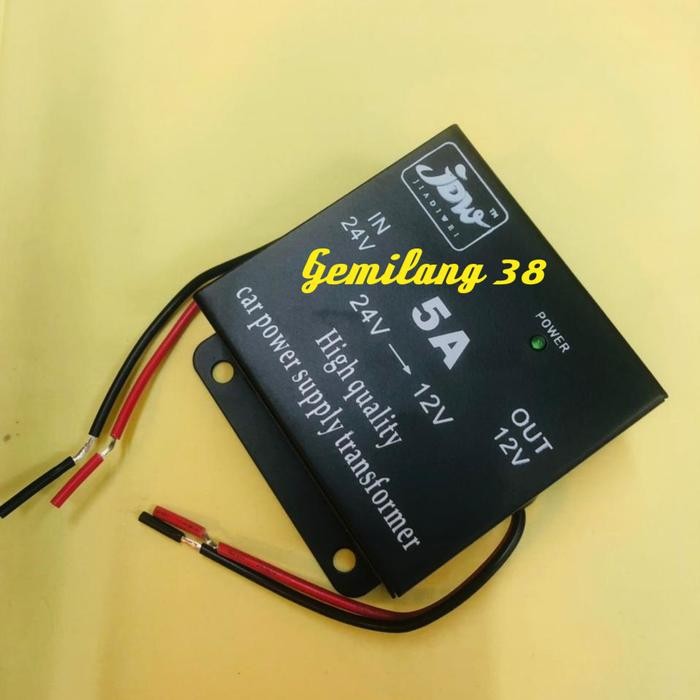Jd1205 Dc 24V To Dc 12V 5A Car Power Supply Converter Penurun Tegangan