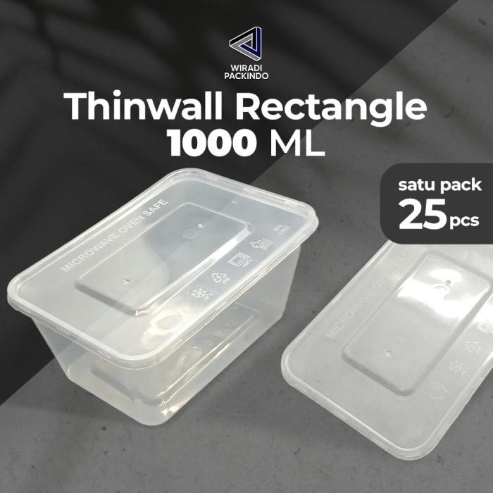 (Allthebest) Kotak Nasi 1000ml - Thinwall Persegi Panjang 1000 ml GROSIR