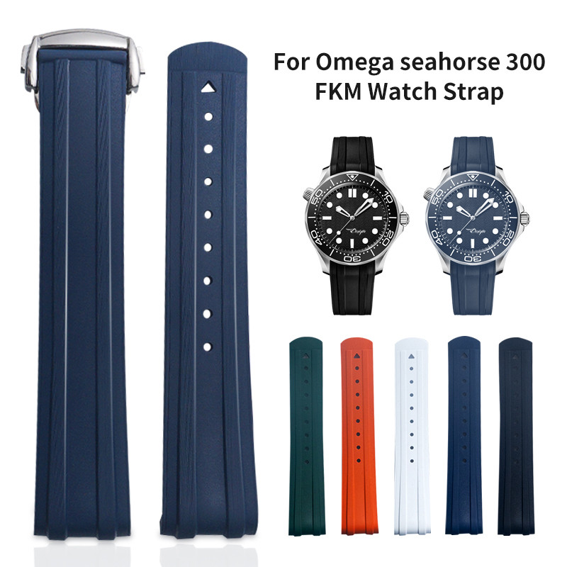 IMPORT ORIGINAL DESIGN 20MM OMEGA SEAMASTER 300 RUBBER STRAP FDA-APPROVED FLUOROELASTOMER