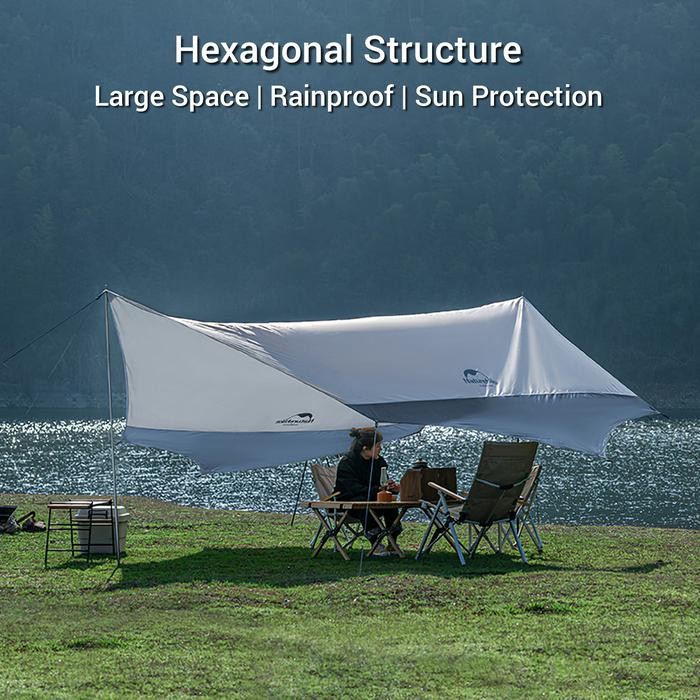 FLYSHEET TENDA HEXAGON TARP SUN SHELTER NATUREHIKE NH16T013-S SIZE L