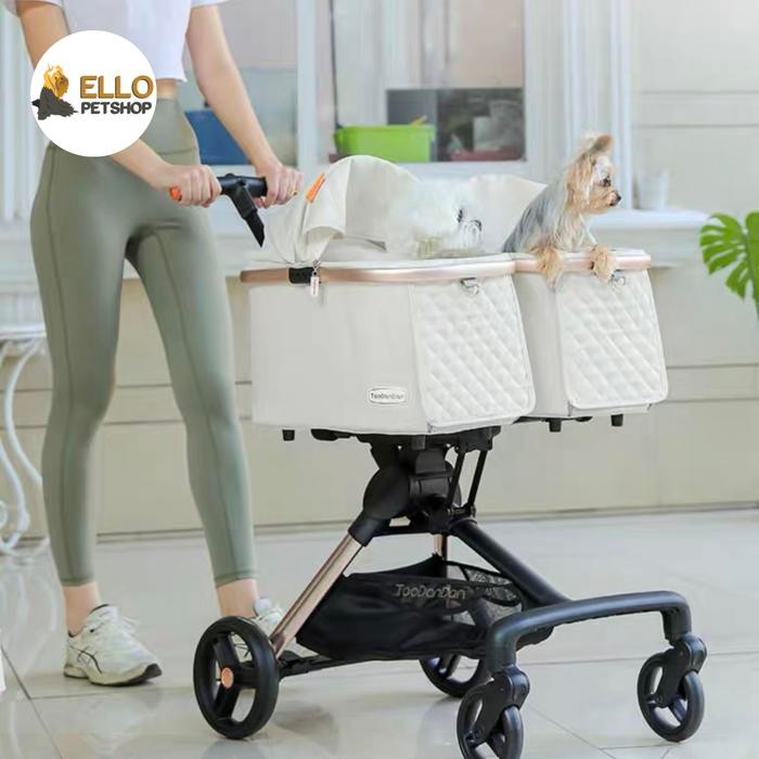 (TERLARIS) TOODANDAN TWIN / PET STROLLER DOUBLE CABIN / DOG STROLLER / CAT STROLLER / STROLLER