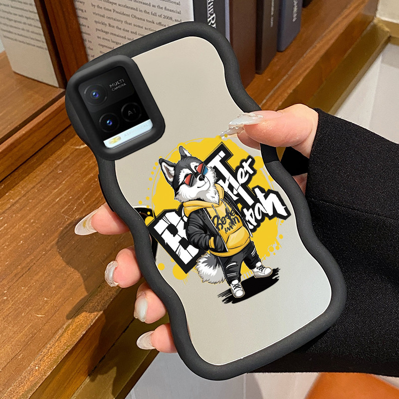 Casing Untuk VIVO Y21 Y21s Y21t Y21e Y21a Y33t Y33s Y21G Case Casing Anjing keren pola Kasing HP Sil