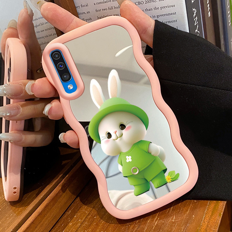 Casing Untuk Samsung A50 A50s A30s Case Casing Kelinci pola Kasing HP Silikon Softcase Macaron cermi