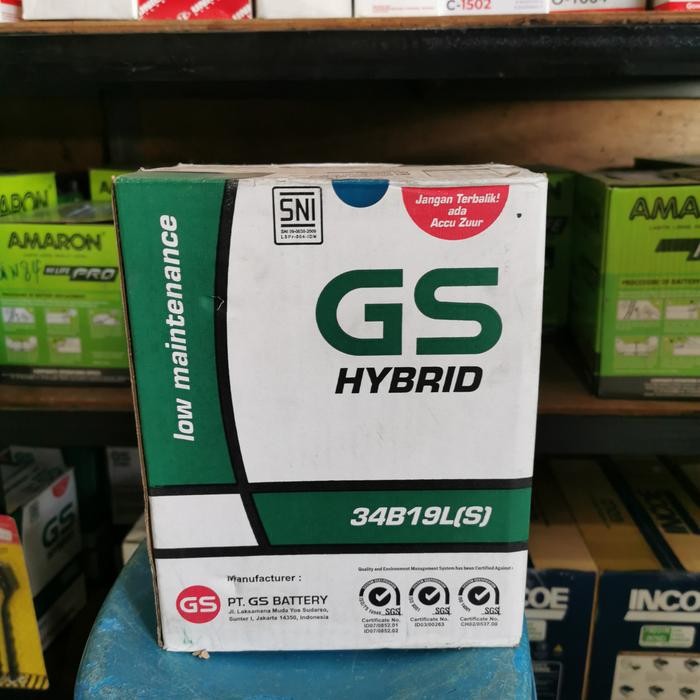 Aki Baterai Gs Astra Hybrid 34B19Ls 12V 34Ah Mobil Innova Bensin