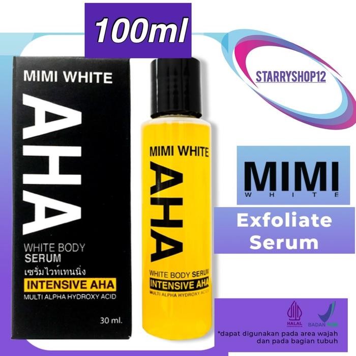 100ml Mimi White AHA body serum 100ml brhtening booster tubuh 100 ml aha brhtening brht asli body