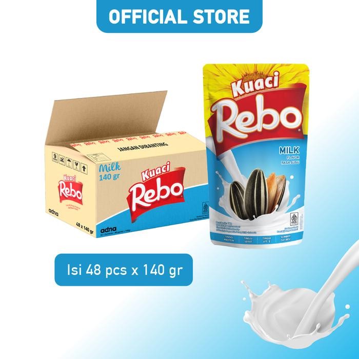 

Rebo Kuaci Rasa Milk 140 Gram - 1 Dus (Isi 48 Pcs)