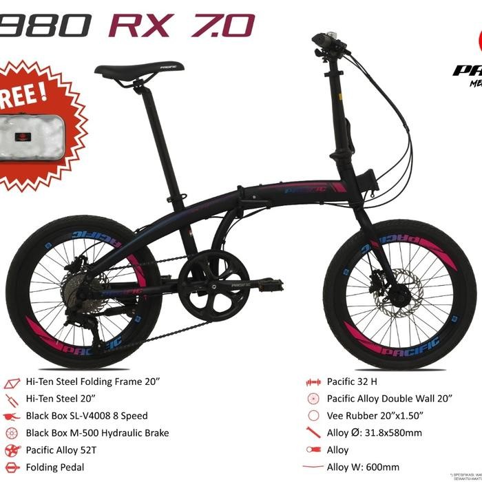 Sepeda Lipat Pacific 2980 Rx 7.0 2O Inch Free Tas