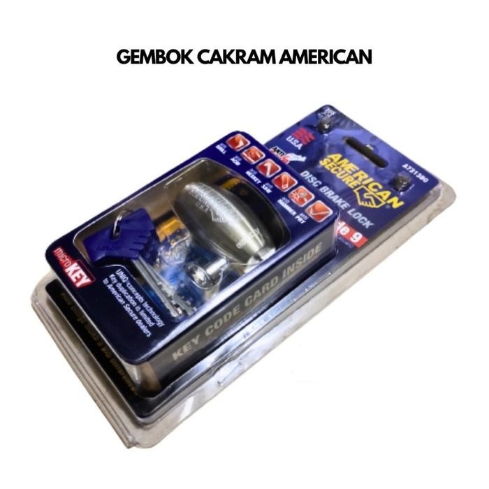 Gembok Cakram Motor Gembok Disc Brake Gembok Motor AMERICAN SECURE Anti Maling