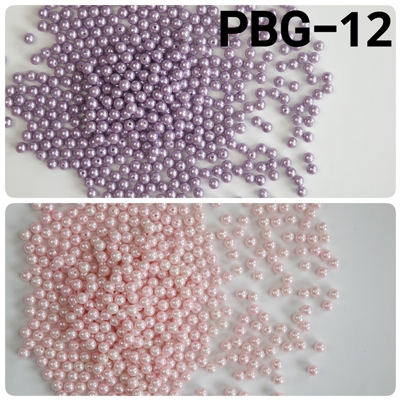 PBG-12 Manik pasir bulat glossy mutiara mote 12mm 10gr hijau ungu biru pink coklat putih hitam orang